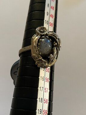 NWT Vintage Sterling Silver Ring Sz 6.5 Handmade Moonstone Bob Stringer Y2K $250